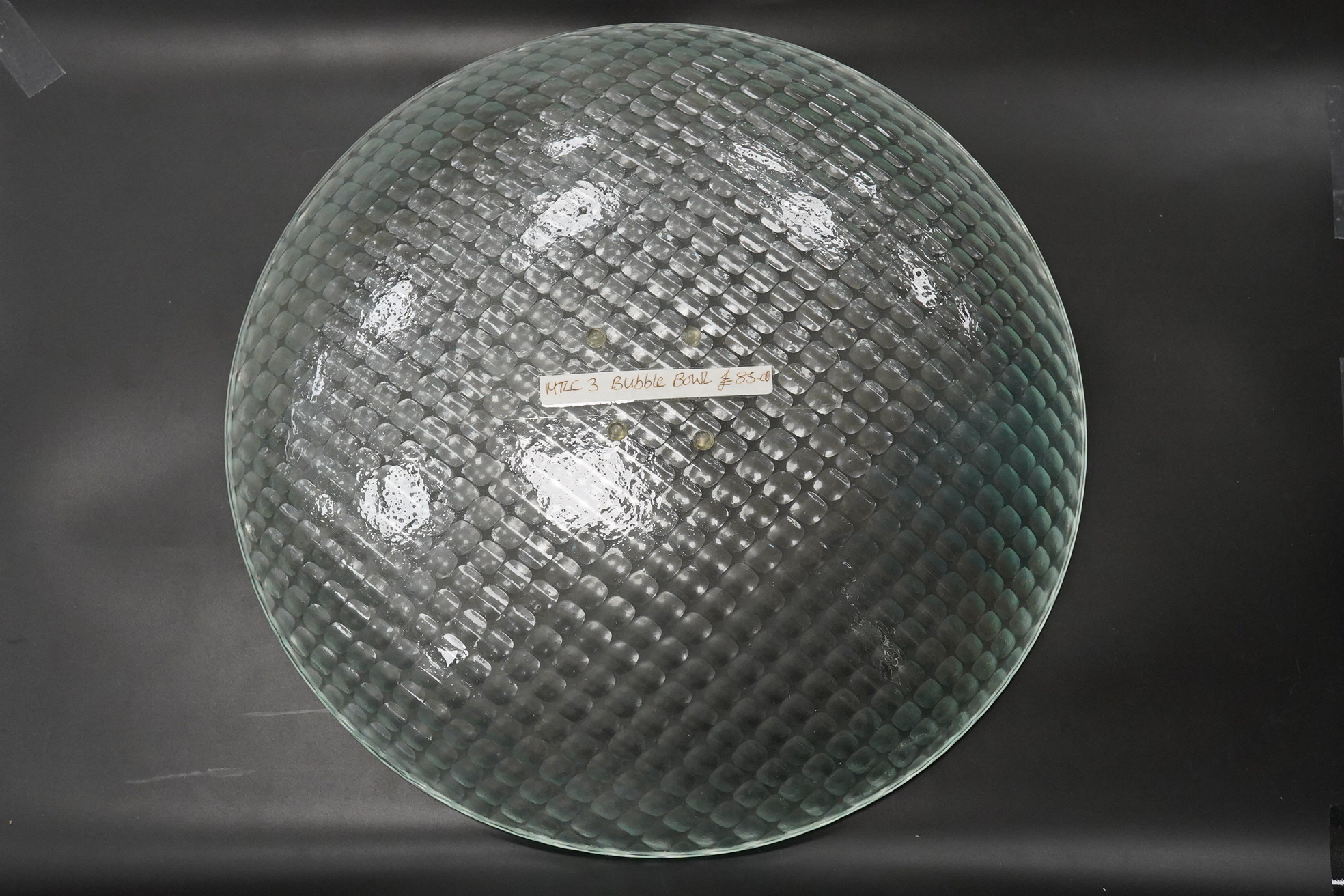 A Mary Canny clear art glass ‘Bubble dish’ 35.5 cm diameter